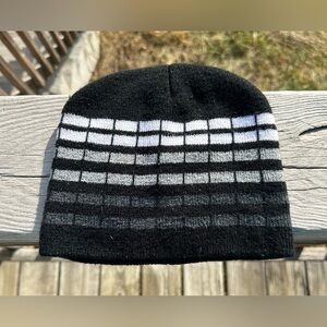 Black and White Striped Beanie